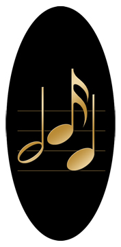 DG5000-382-BK-WT Black Music Notes White